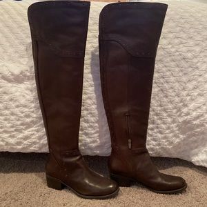 Vince Camuto Brown leather thigh high boots